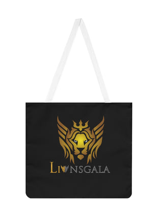 Golden Royalties Crown shoulder tote bag with white handles