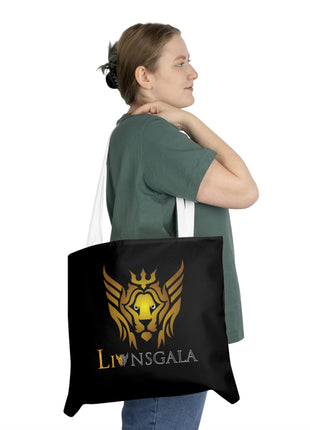 Golden Royalties Crown shoulder tote bag with white handles