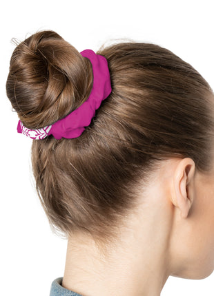 Lionsgala pink scrunchie with elastic band