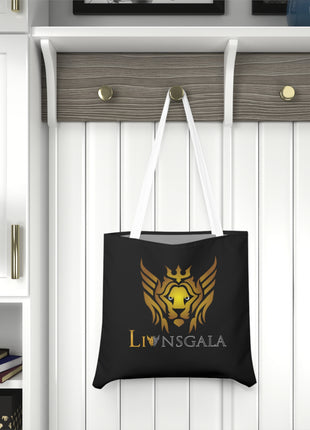 Golden Royalties Crown shoulder tote bag with white handles
