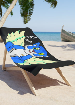 Black beach towel with soft polyester fabric