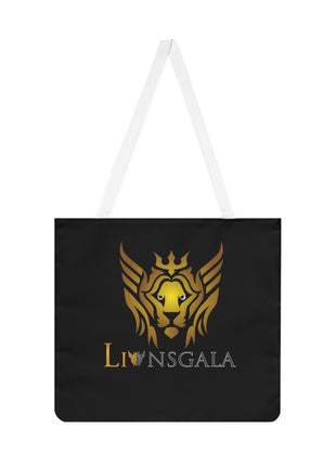 Golden Royalties Crown shoulder tote bag with white handles