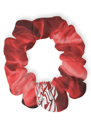Lionsgala red smoke scrunchie with elastic band