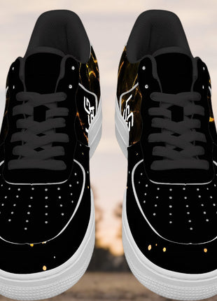 Leather Upper Sneakers | Bolted Gold Sneakers | LIONSGALA Brands